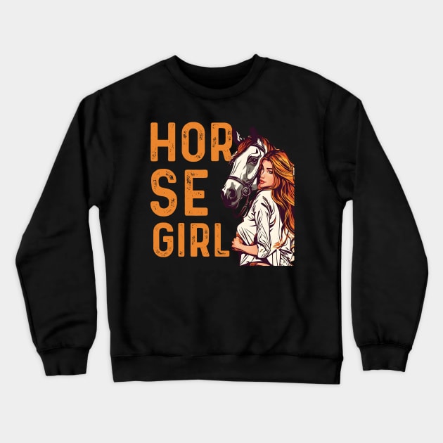 Horse Girl - Just A Girl Who Loves Horses, Horseback Riding Crewneck Sweatshirt by click2print
